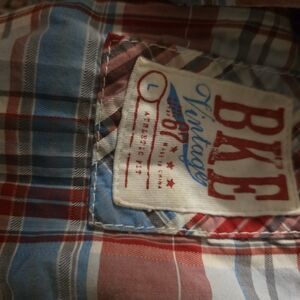BKE Vintage Multicolor Plaid Size Large Button Down